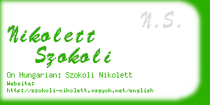 nikolett szokoli business card